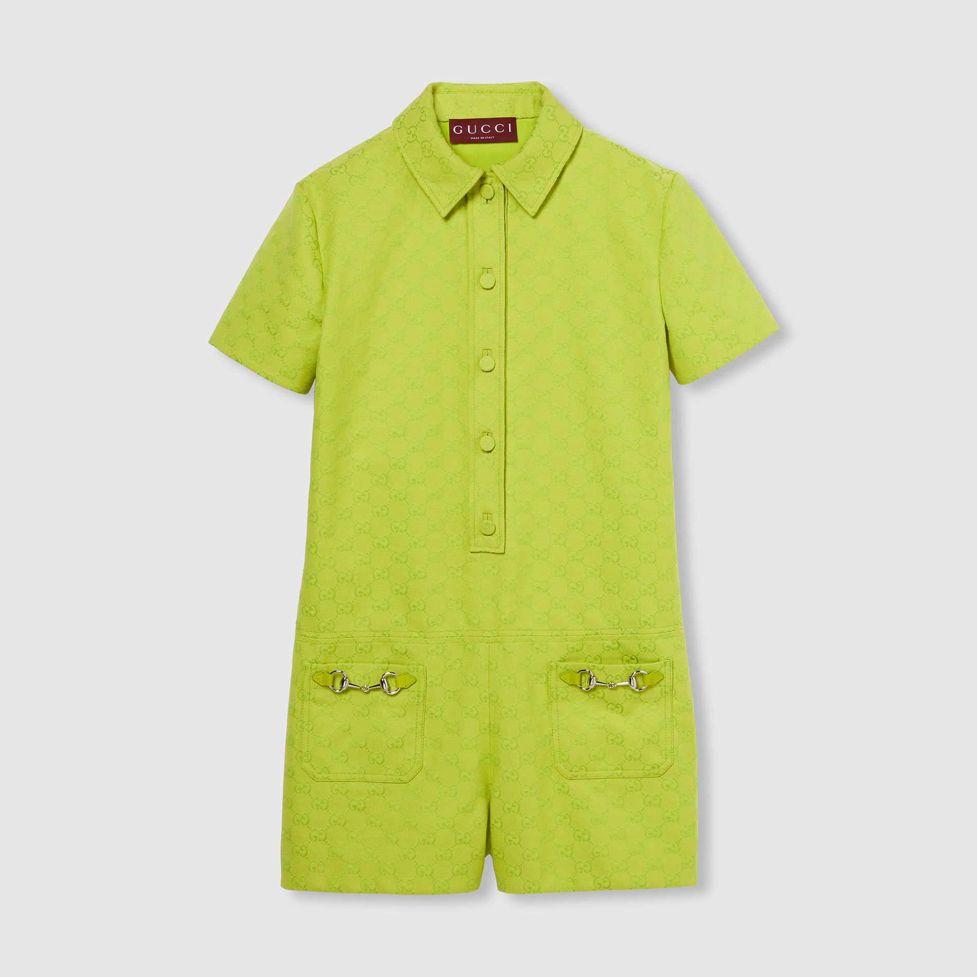 Women's Spring/Summer Monogram Printed Solid Colour Short Sleeve Single Breasted Jumpsuit #76664