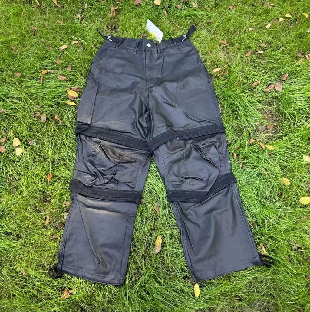 Far archive Men's Far Solid Color Paratrooper Pants Zipper Casual Multi-Pocket Loose Fit Work Pants Ngvp #7741