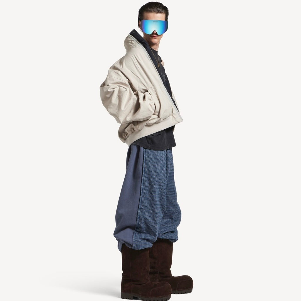 Unisex Blcg 2026SS Plaid patchwork Distressed finish Loose fit Trousers Pants #82535A