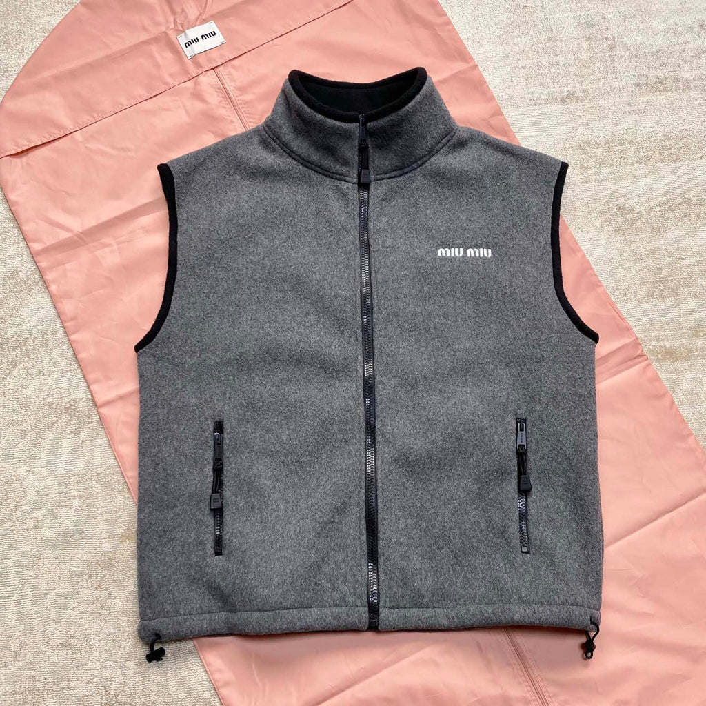 Men's And Women's Spring And Fall Suede Stand-up Collar Zipper Sleeveless Vest Jacket #73174