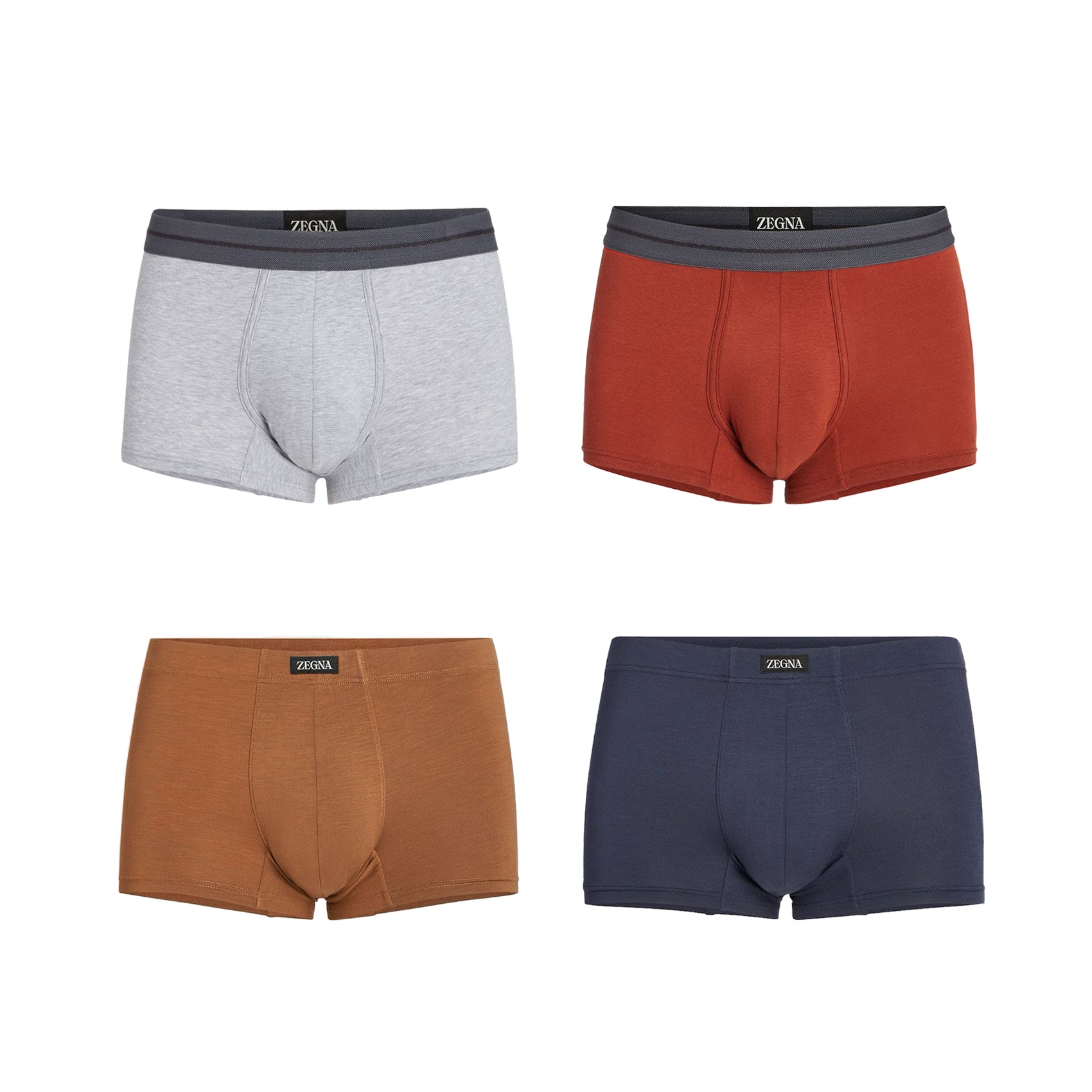 Men's Solid Colour Cotton Boxer Briefs 4 Piece Gift Set Underpant #76715