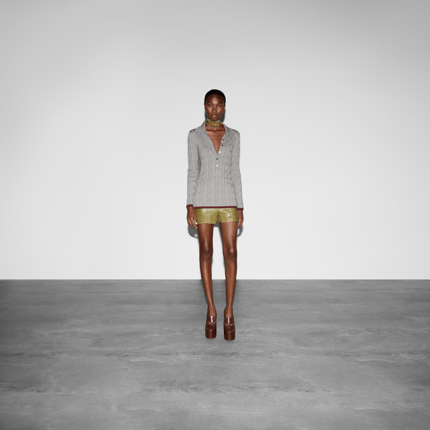 Women's Solid Color Spring. Autumn And Winter Polo Neck Ribbed Slim Long Sleeve Wool Sweater Ngvp #9437