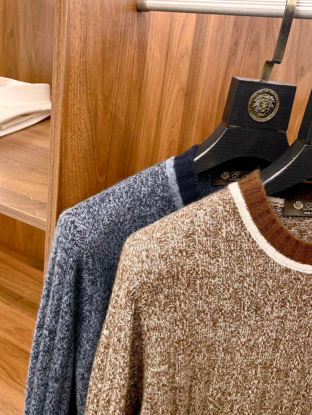 LP Men's Spring & Autumn Fashion Stripe Color Blocking Long Sleeve Knit Sweater Fit Cashmere Crew Neck Sweater Ngvp #9475