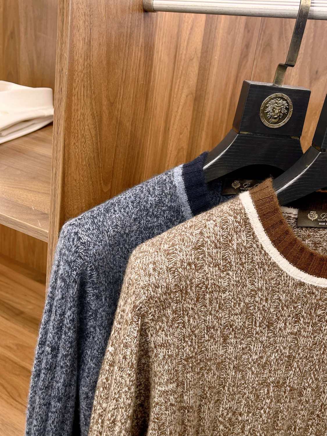 LP Men's Spring & Autumn Fashion Stripe Color Blocking Long Sleeve Knit Sweater Fit Cashmere Crew Neck Sweater Ngvp #9475