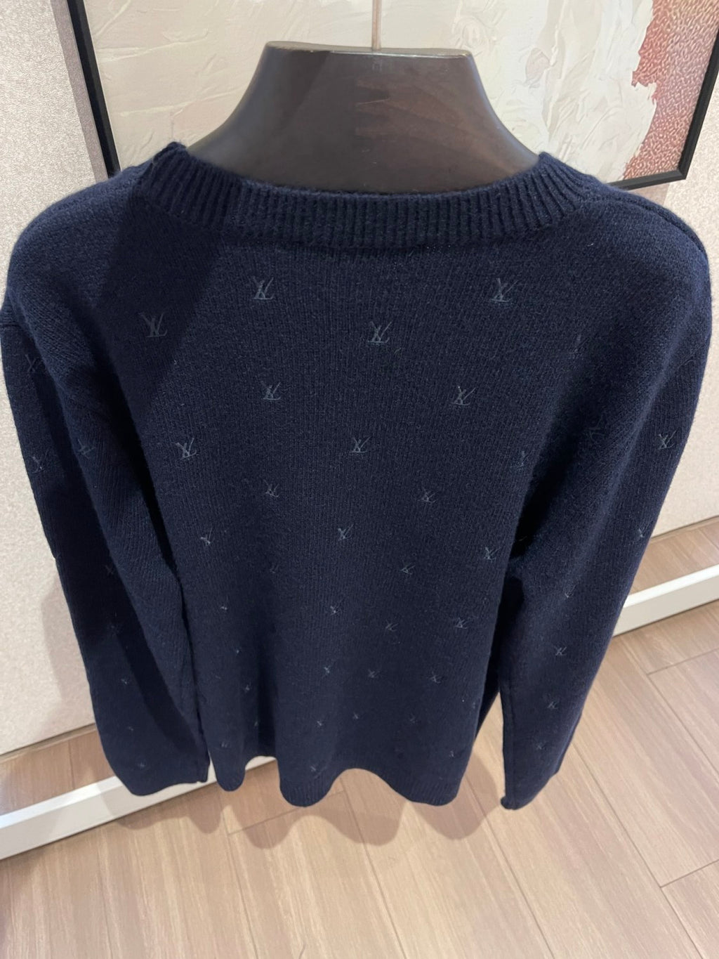 Men's Spring and Autumn Solid Color Embroidery Logo Printed Crew Neck Knit Wool Sweater #73953