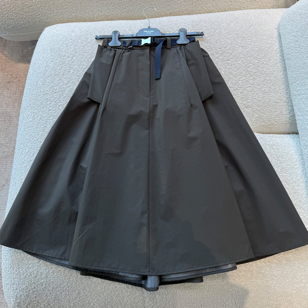 Re-Nylon Women's Spring/Fall Fashion Classic High waist Elastic waistband A-line Skirt #193702