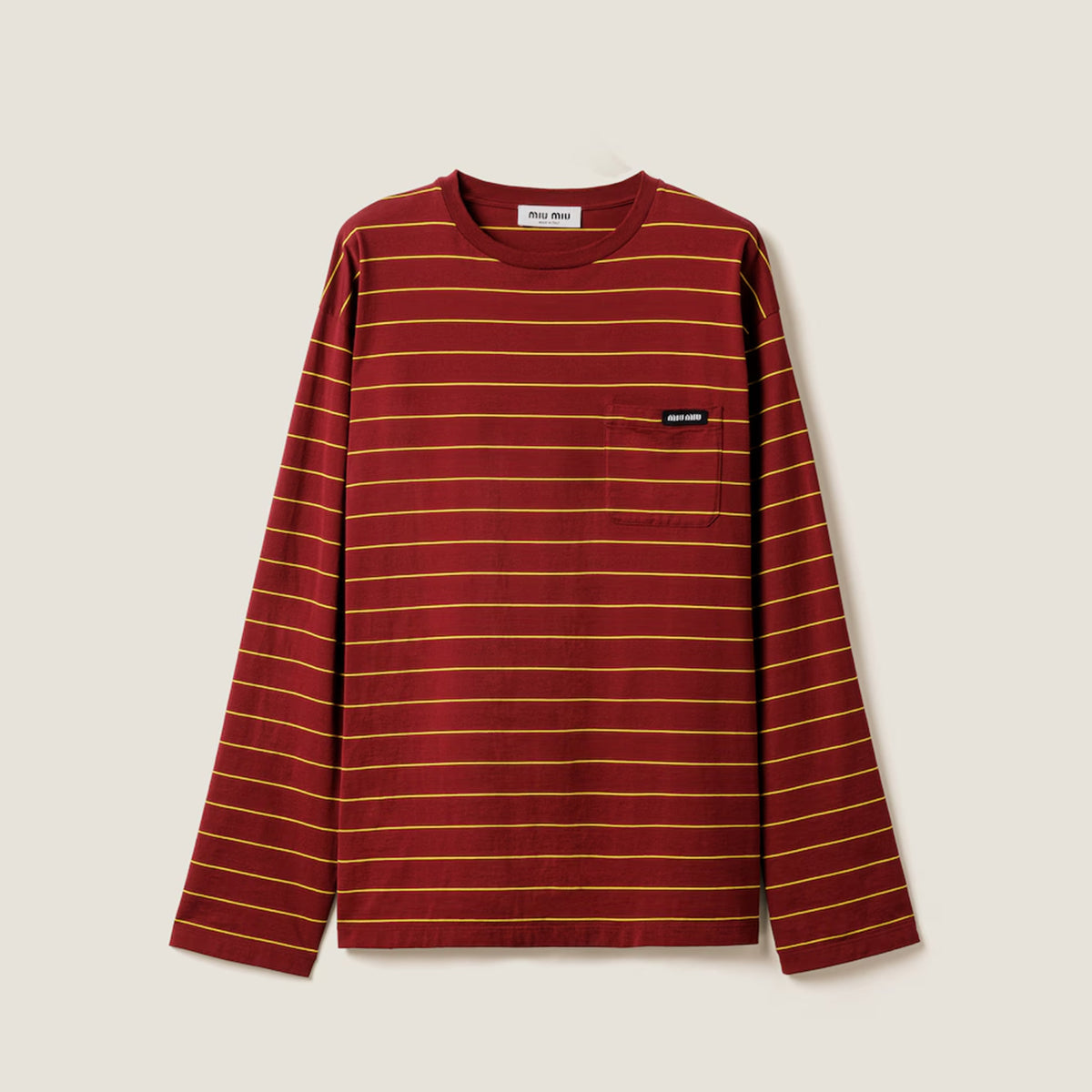 Women's Logo Stripe Long Sleeve Summer Cotton Solid Color Jersey T-shirt #76116