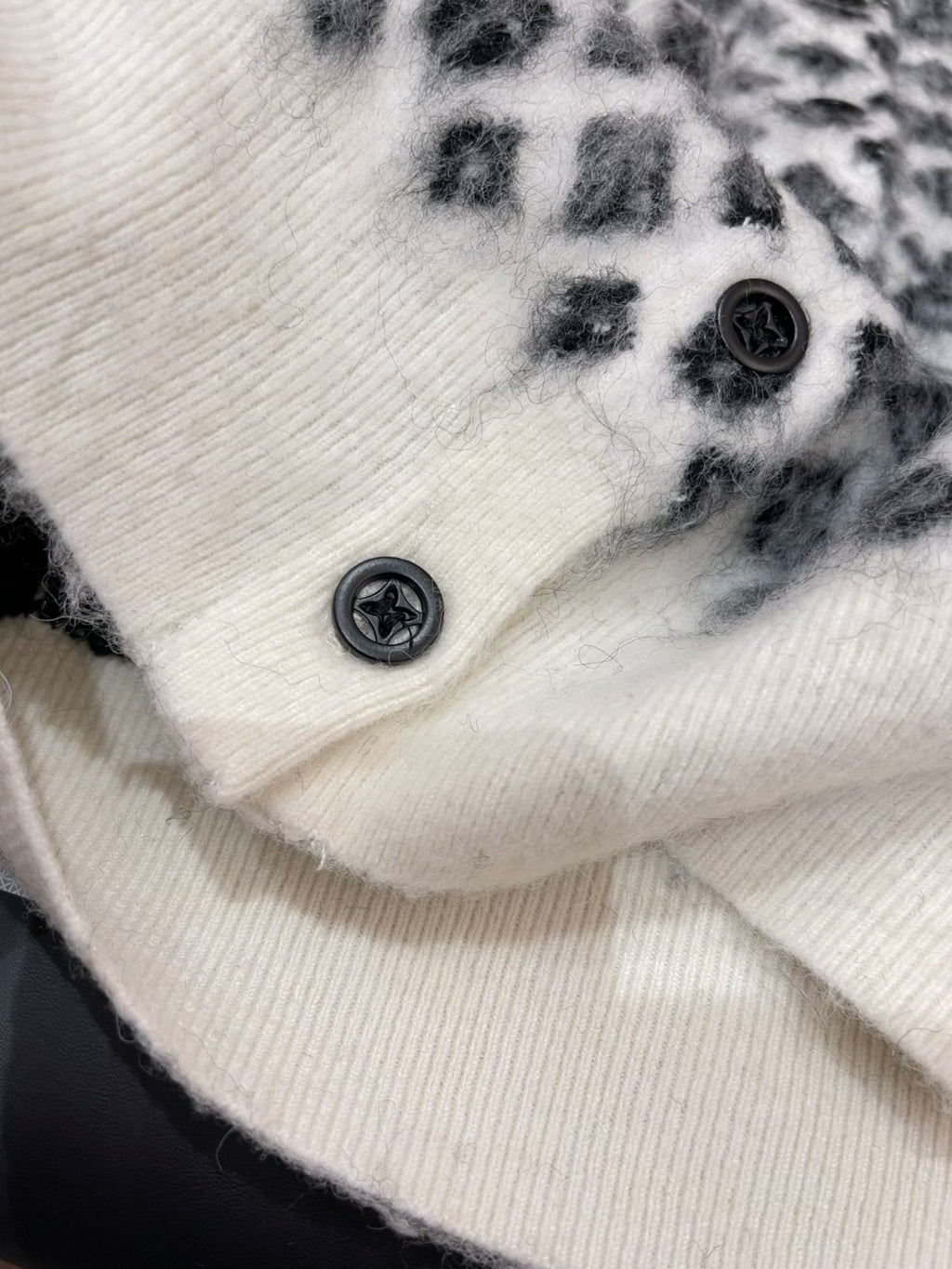 Women's Spring and Autumn Floral Button Hollow Ribbed Round Neck Single Breasted Long Sleeve Knit Sweater Jacket #73668