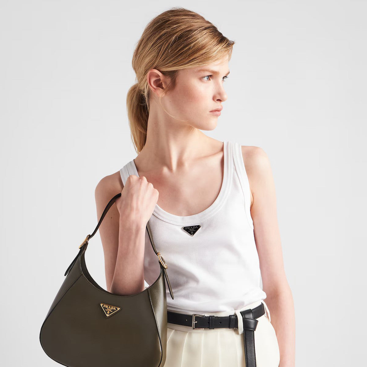 Women's Summer Solid Color Logo Crew Neck Cotton Vest Top #76534