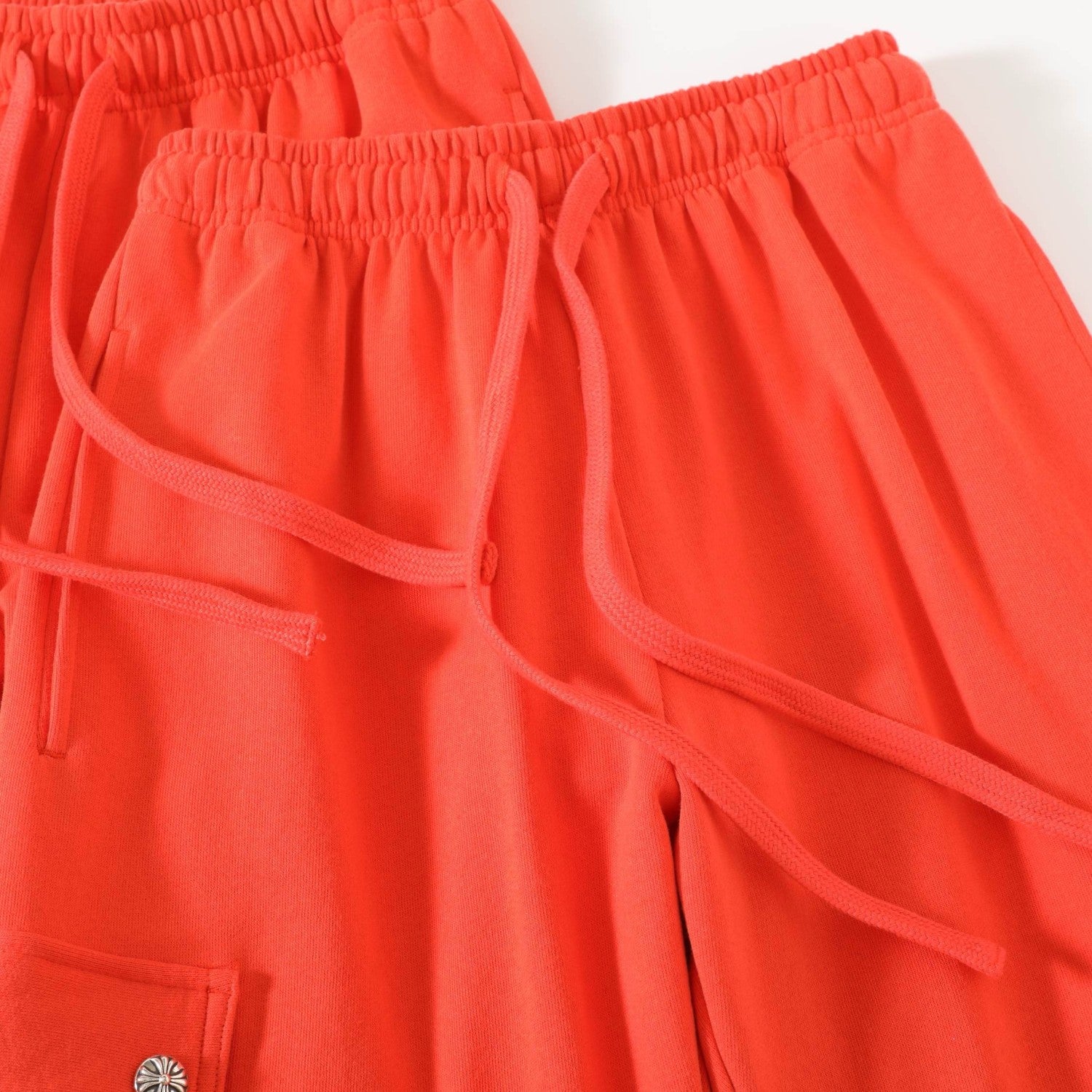 Men's and Women's Red Monogram Printed Mid Waist Tie Straight Casual Shorts Pants #99196