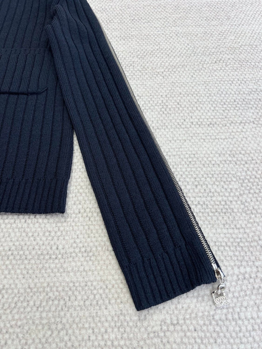 Women's Spring and Autumn Solid Color Slant Shoulder Zipper Wool Knit Sweater #73841