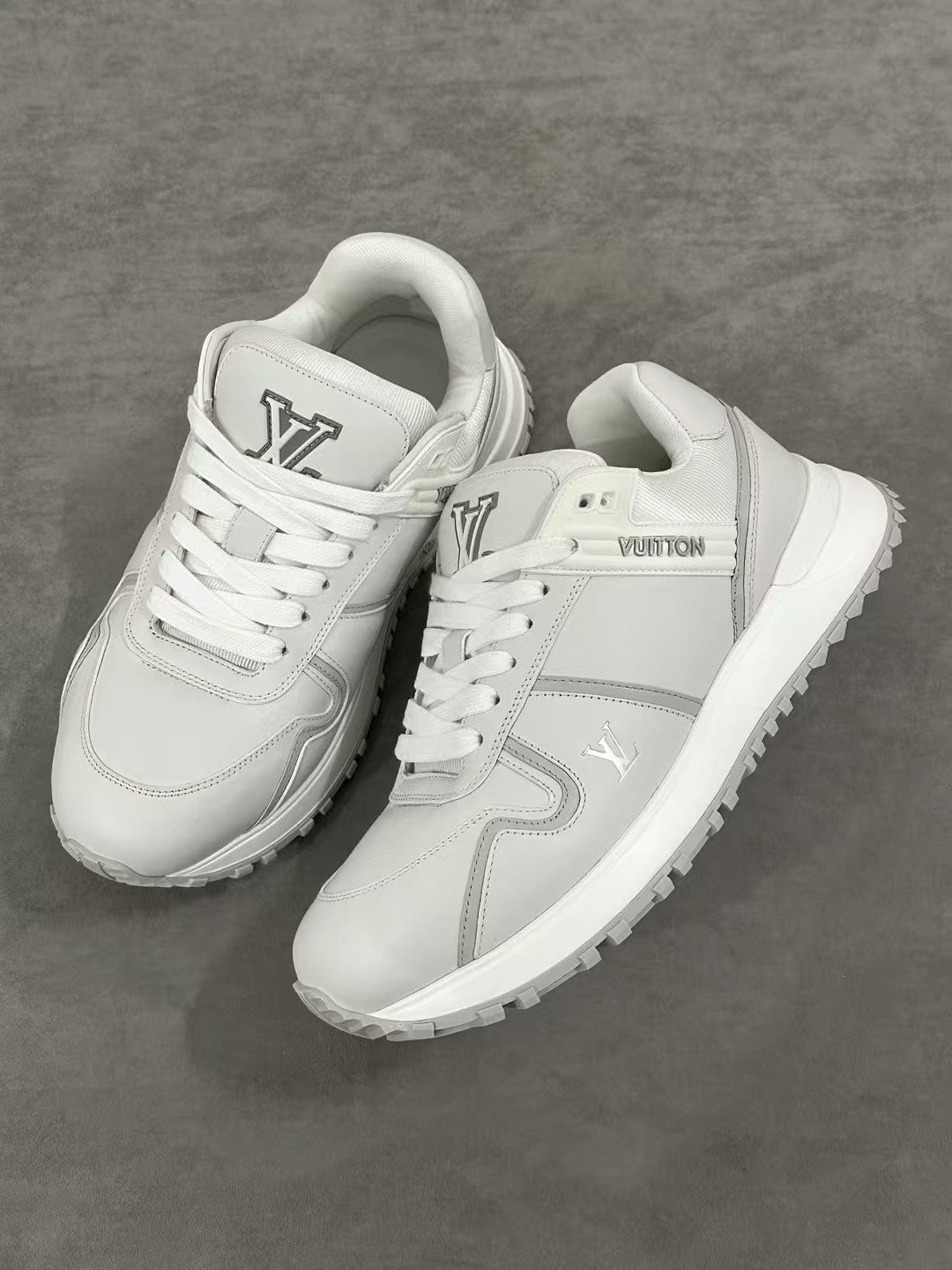 Run Away Maxi Men's Solid Colour Leather Low-Top Lace-Up Sneakers Shoes #77817