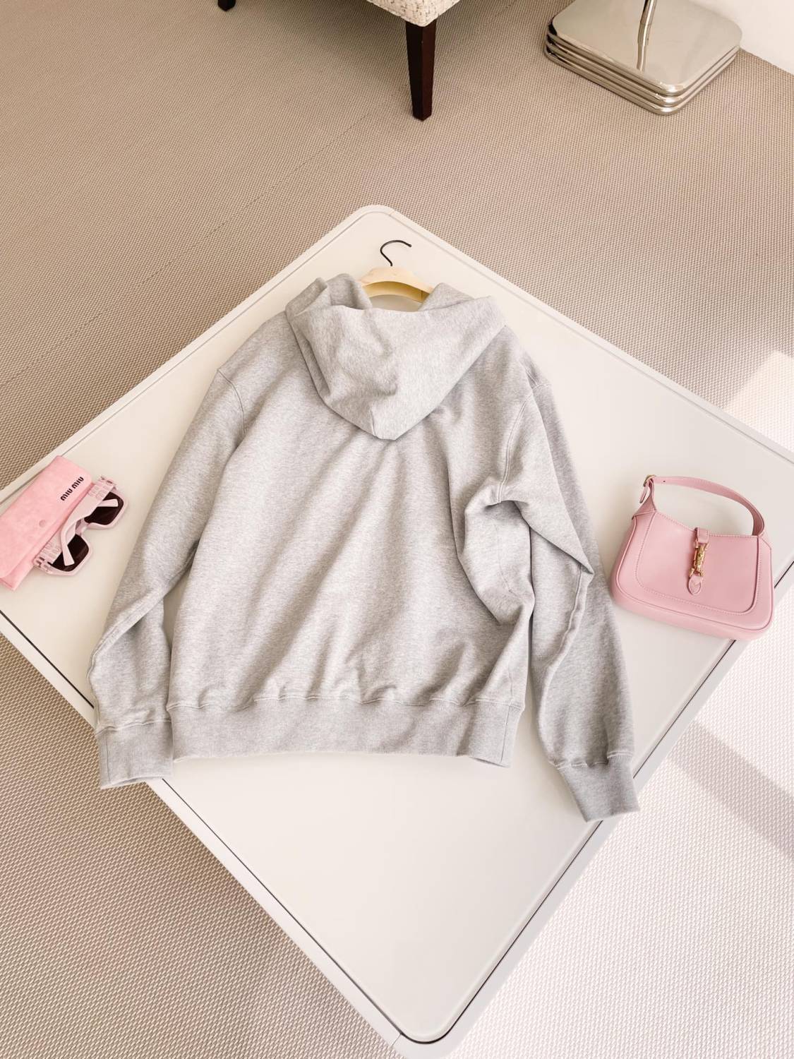 Women's Spring and Autumn Letter Logo Printed Solid Color Cotton Hooded Sweatshirt #73821