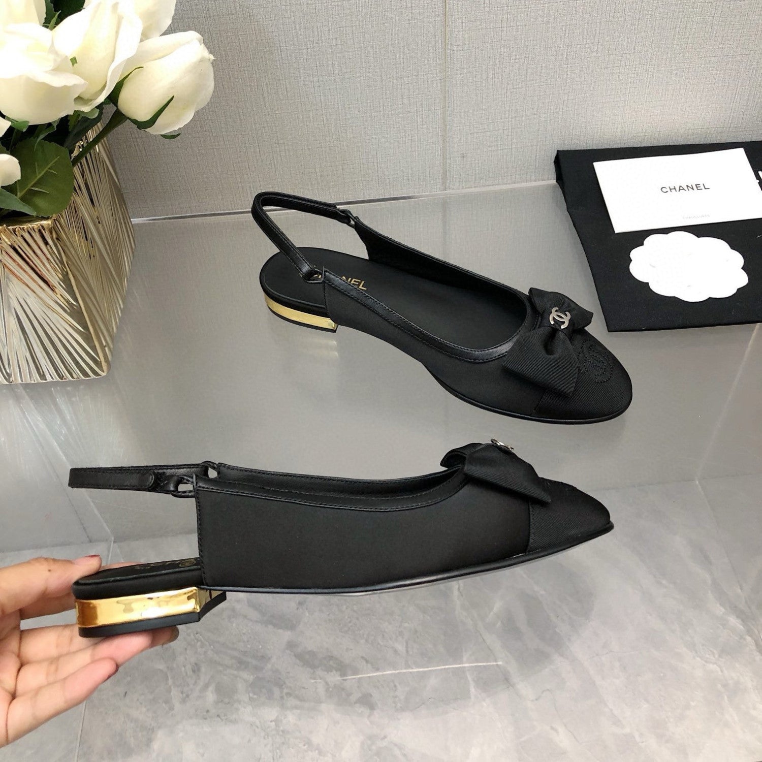 CC Women's Spring/Summer Solid Color Round Toe Low Heel Lambskin Fashionable Simple Shoes #77985