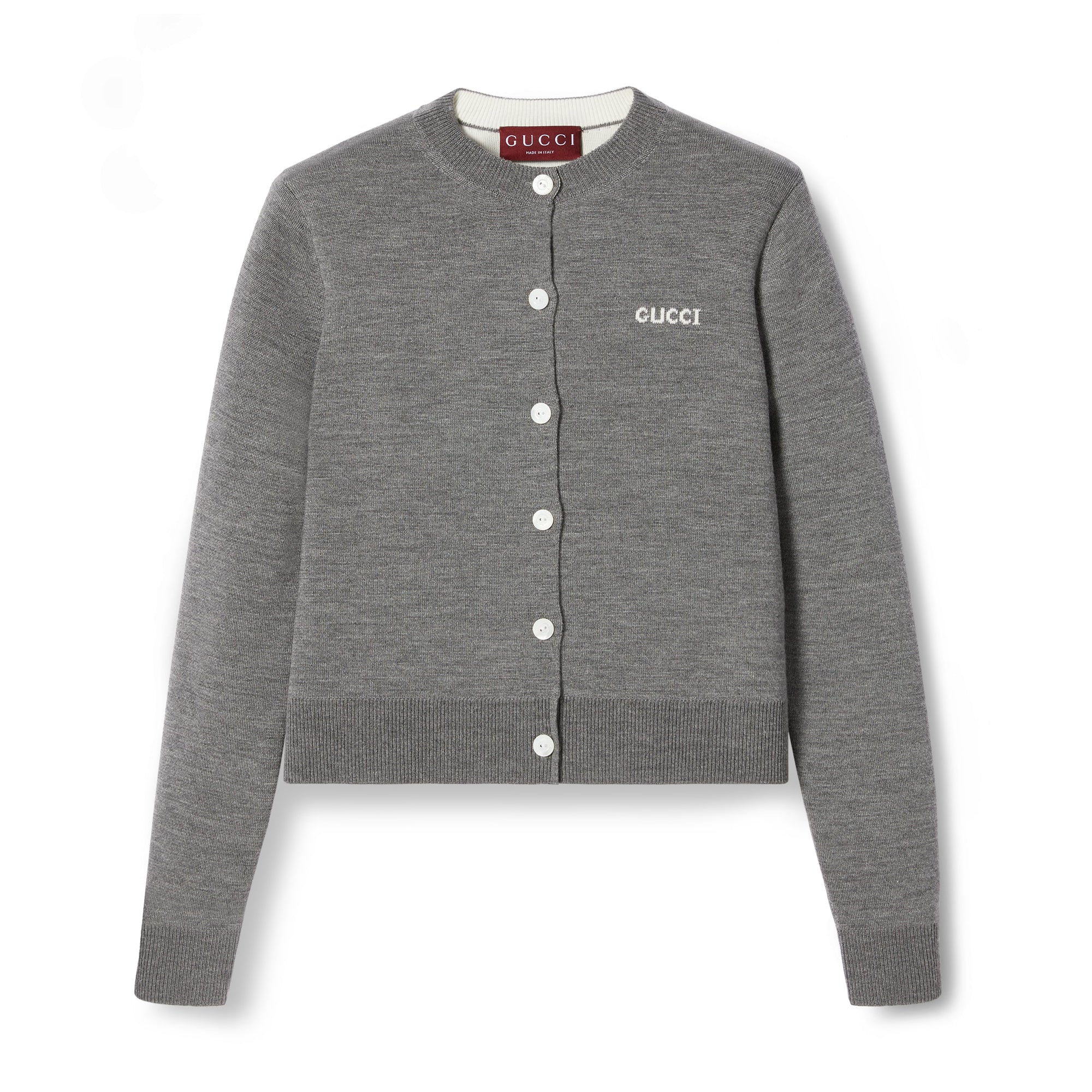 Women's Spring And Fall Letter Applique Round Neck Single Breasted Long Sleeved Knitted Cardigan #72437