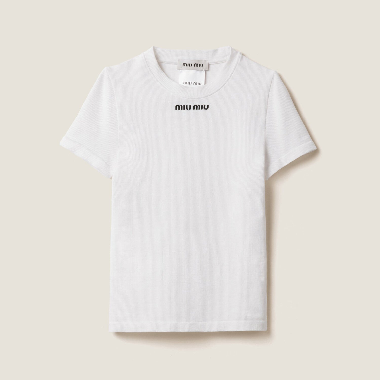 Women's Summer Embroidery Letter Print Solid Color Round Neck Cotton Short Sleeve T-Shirt #76164