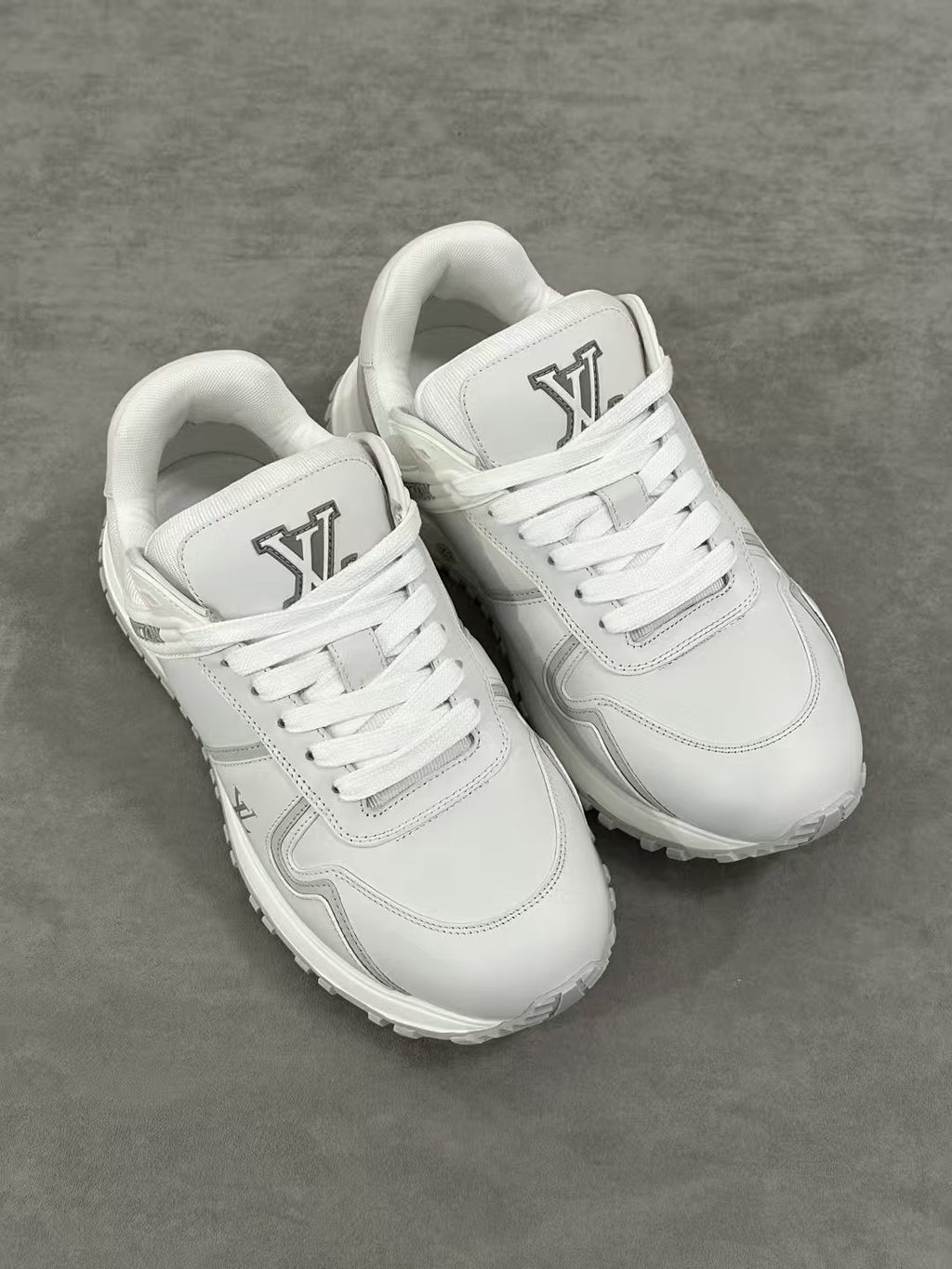 Run Away Maxi Men's Solid Colour Leather Low-Top Lace-Up Sneakers Shoes #77817