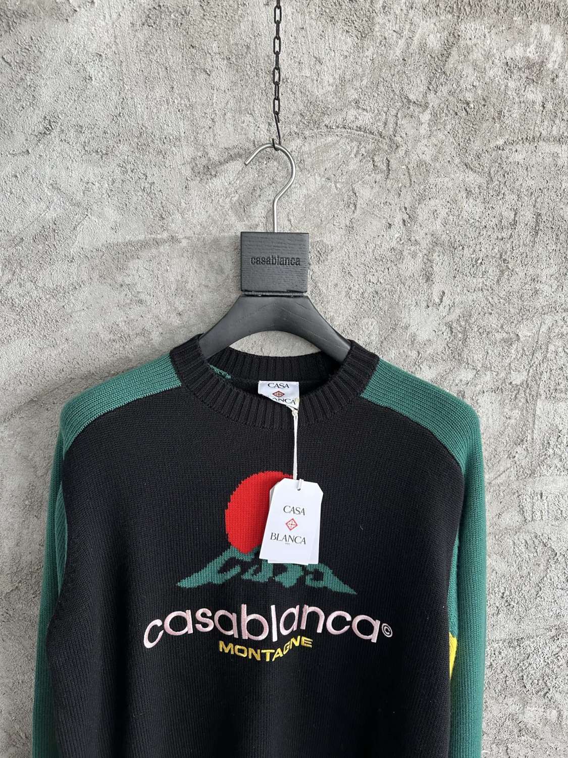 Men's Fall/winter Sunset Pattern Jacquard Knit Sweater Fashionable Crew Neck Long Sleeve Pullover #193334