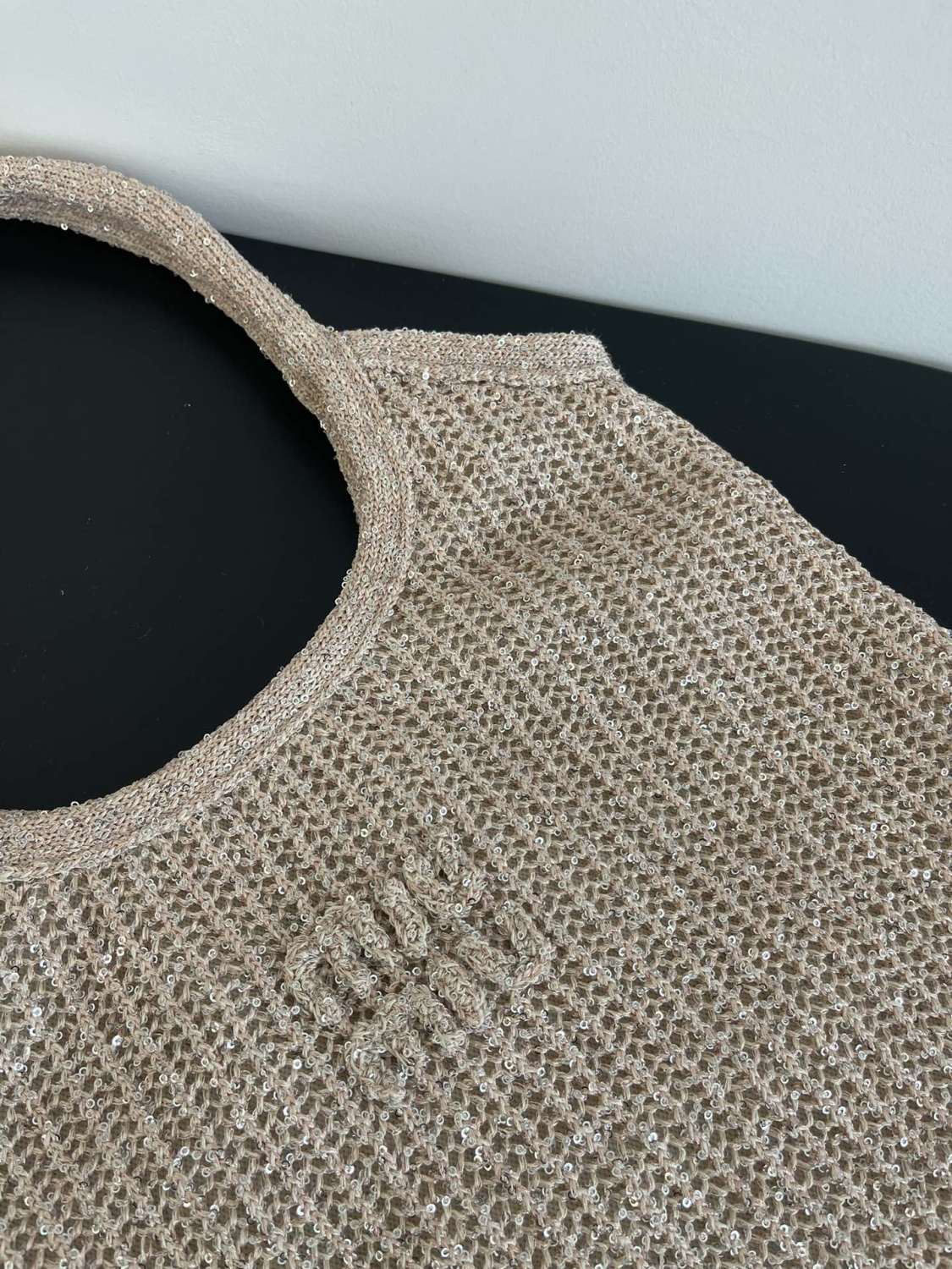 MM Ivy Sequin Mesh Women's Solid Color Sequined Shoulder Bag with Detachable Handbag Bags and Embroidered Letter Logo #77693