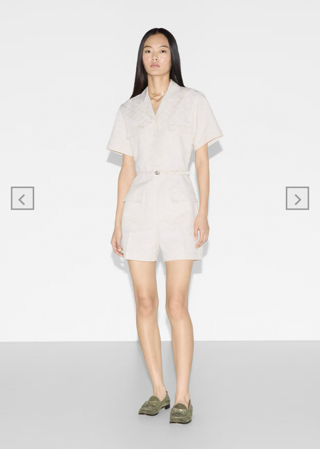 Women's Spring And Summer Letter Print Solid Colour Drawstring Waist Short Sleeved Single Breasted Jumpsuit #76663