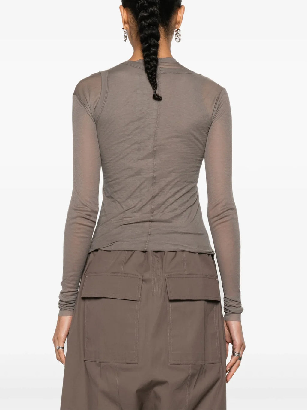 Women's Spring. Summer And Autumn Solid Color Layered Style Cotton Round Neck Pullover Long Sleeve Straight T-Shirt Ngvp #9174