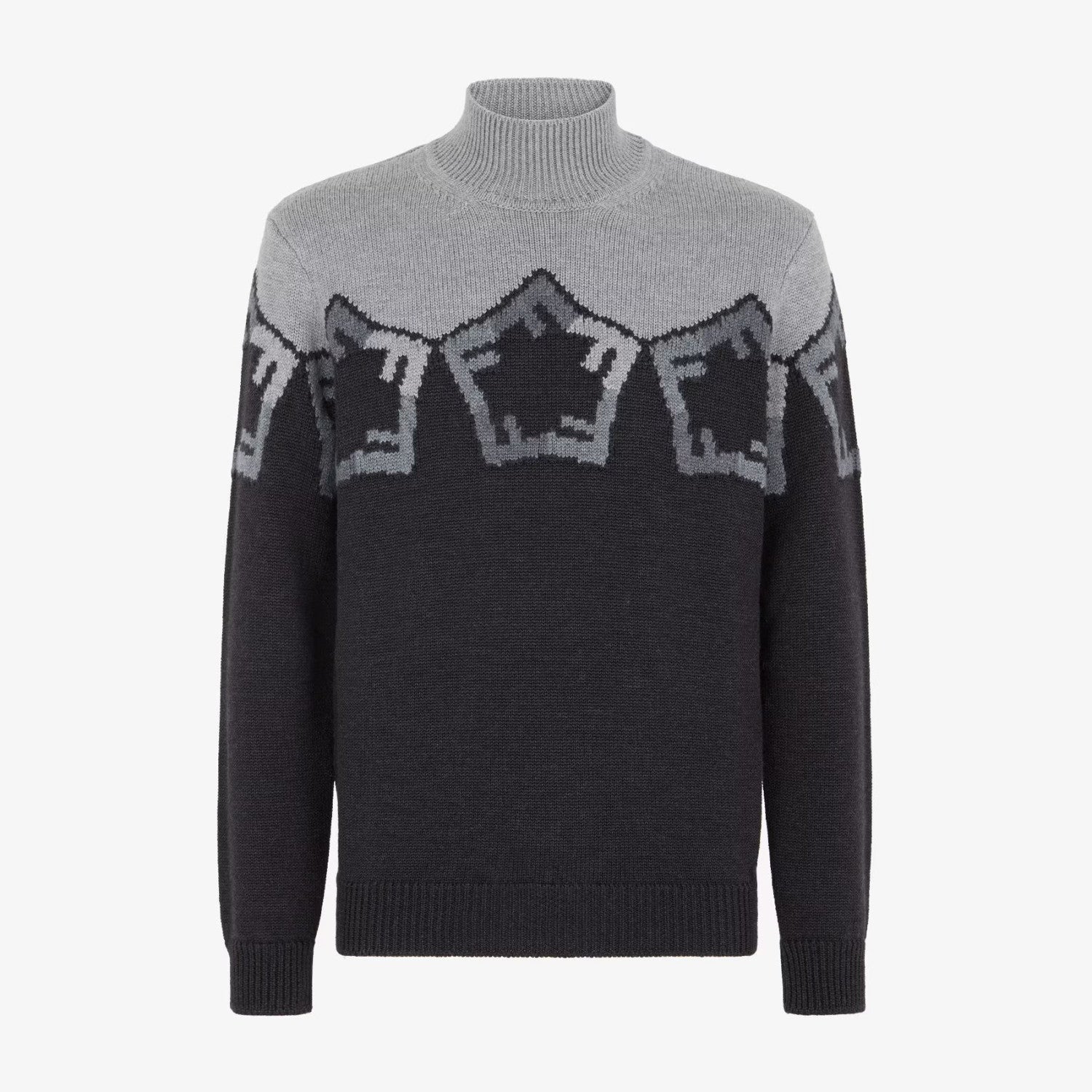 Men's Spring And Autumn Grey Loose High Neck Knit Pullover Jumper Sweater #97844