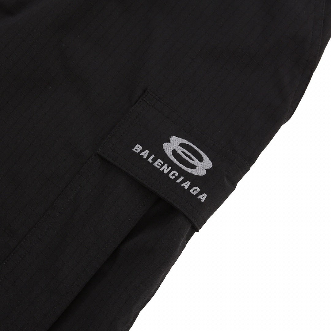 Men's Summer Black Embroidered Logo Detachable Work Trousers Shorts Pants #99514