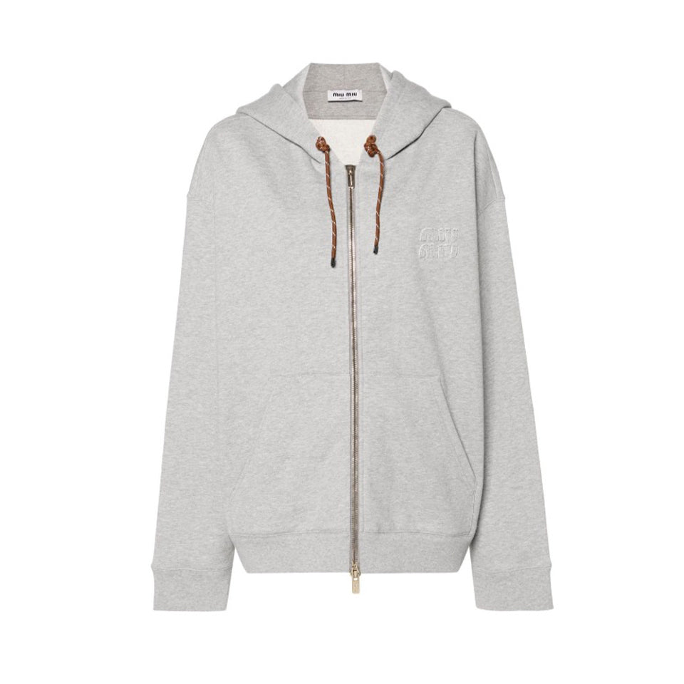 Women's Spring & Autumn Solid Color Logo Zipper Cotton Long Sleeve Surf Rope Hooded Sweatshirt #71512