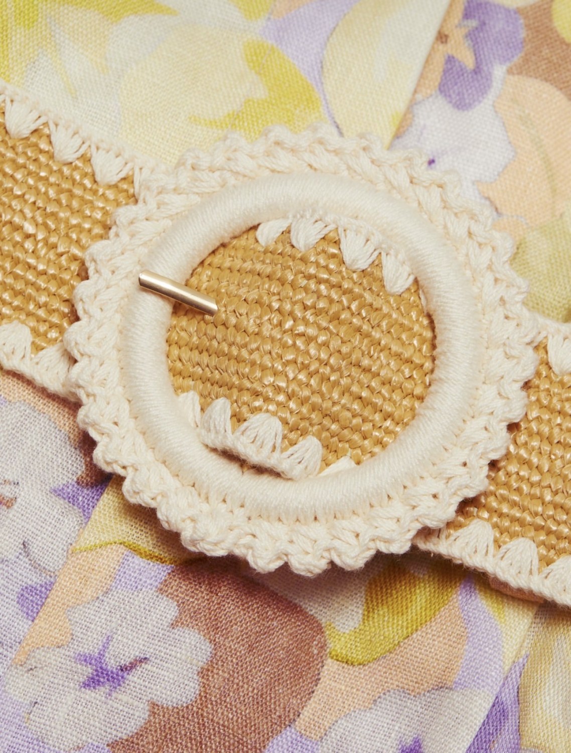 Women's Summer Floral Pattern Printed Cinched Waist Collarless Backless Single Button Sleeveless Jumpsuit #77664