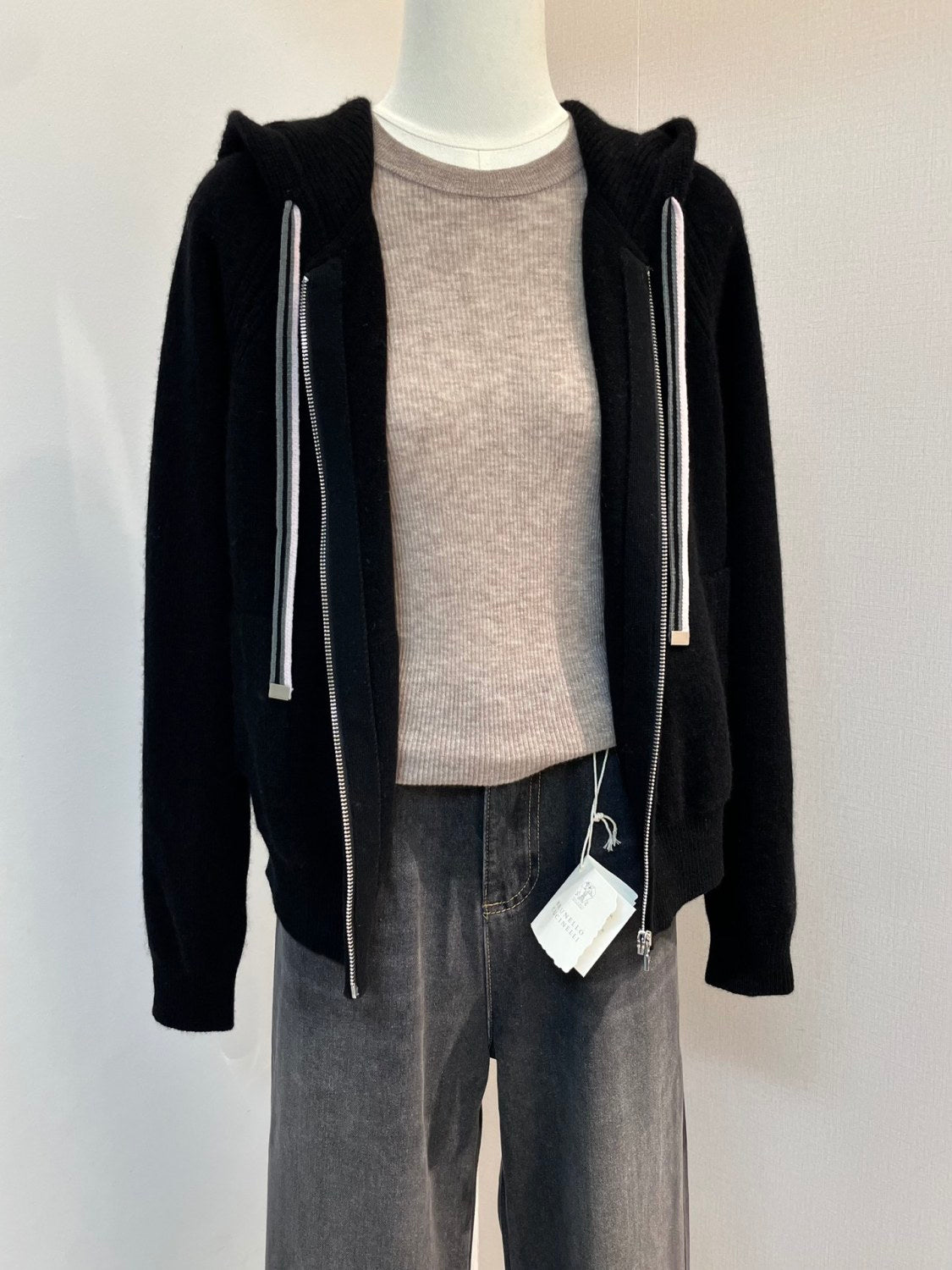 Women's Spring And Autumn Fashion Casual Knitted Drawstring Hooded Suit Long Pants Long Sleeve Solid Color Cashmere Sweater Ngvp #8772