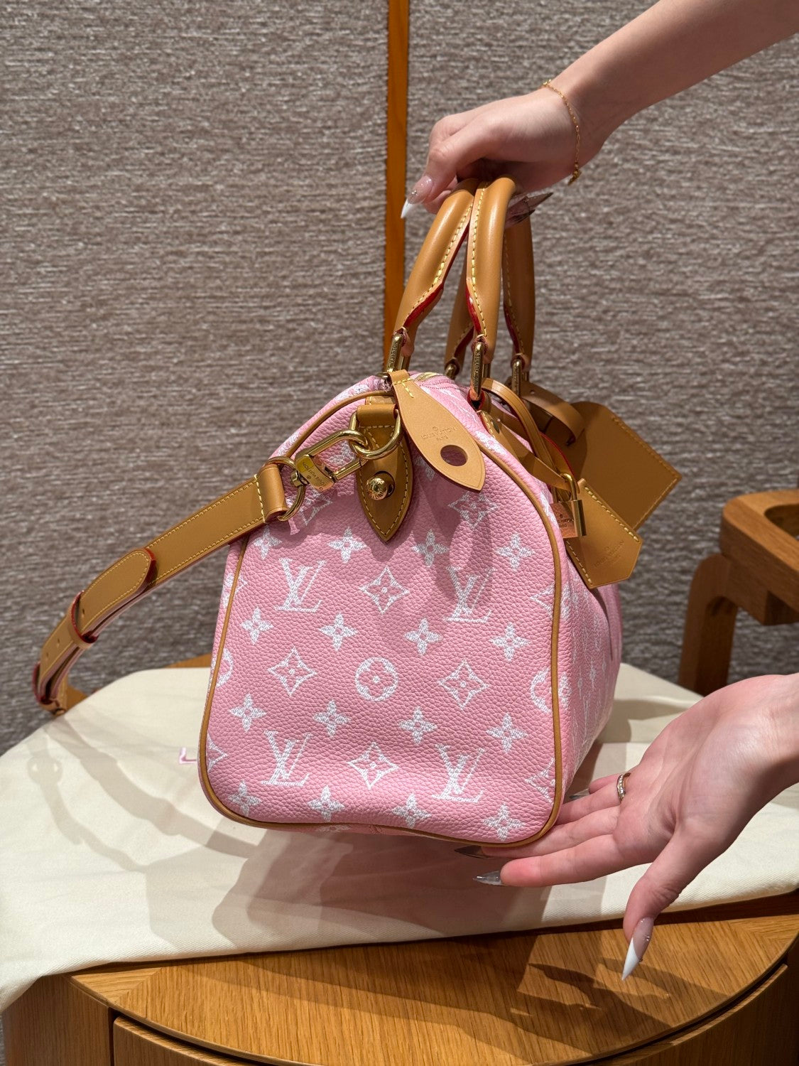 Speedy P9 Bandoulire 30 Women's Letter Printing Detachable Condition Shoulder Strap Zipper Closure Coated Canvas Single Shoulder Crossbody Tote Travel Bag Bags #77679