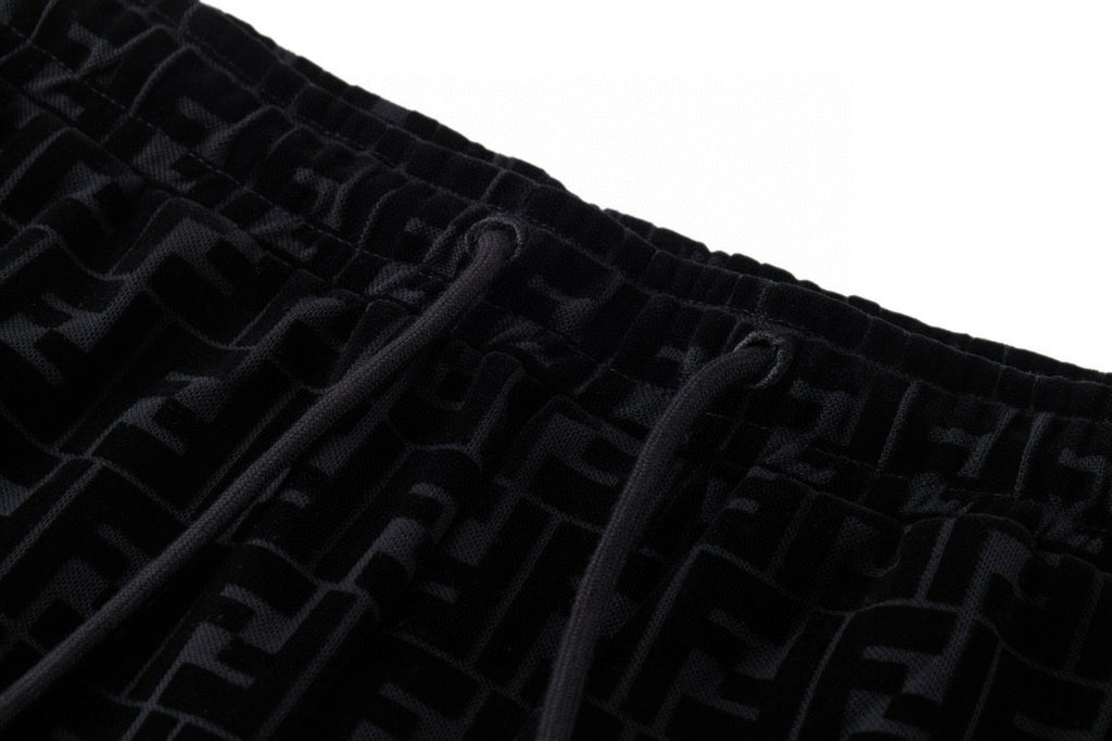 Men's Summer Black Letter Logo Print Drawstring Straight Casual Short Pants #98816