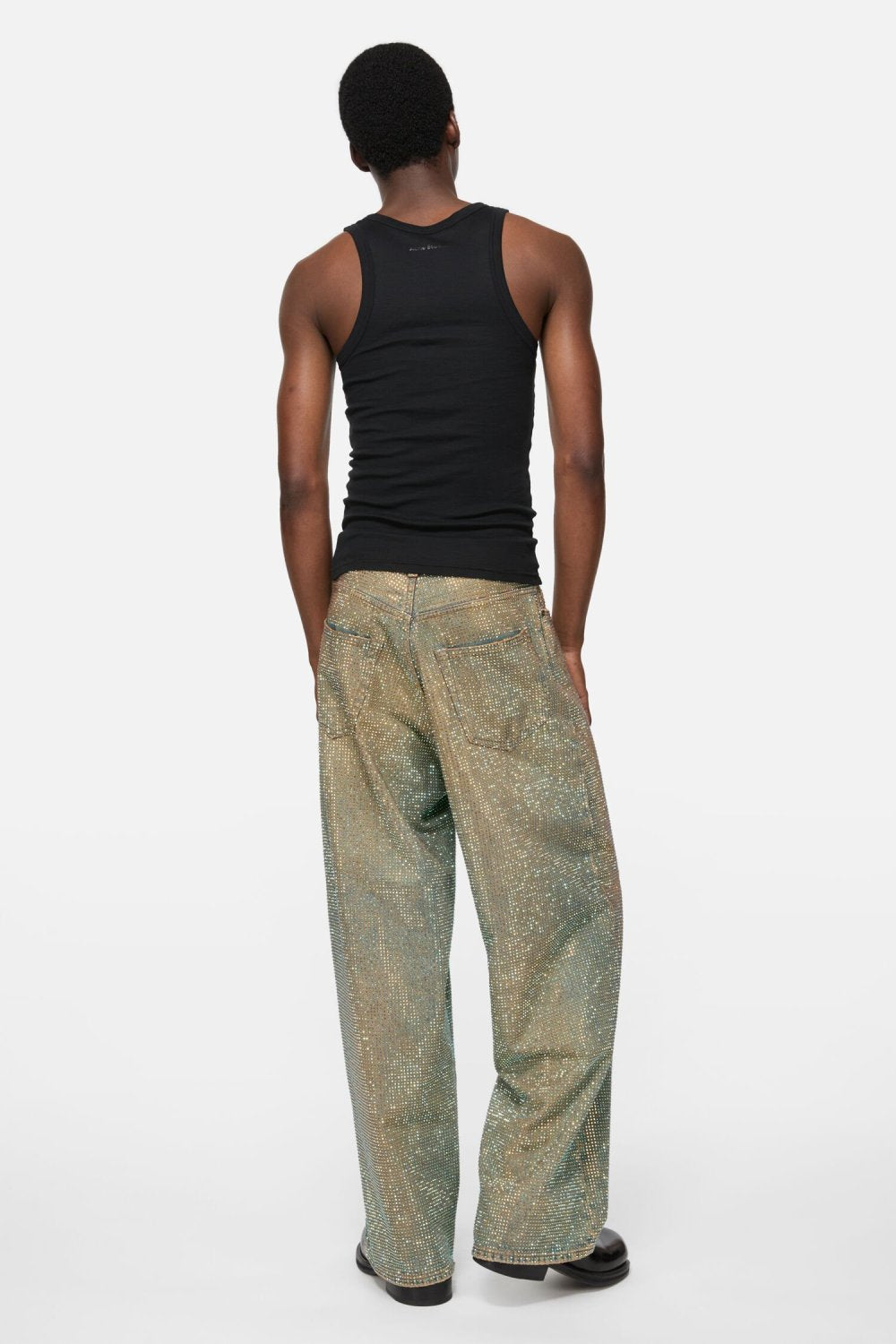 Acne Studios Men's & Women's Vintage Flocked Graffiti Print Summer Crew Neck Sleeveless Pullover Solid Color Tank Top Vest #81755