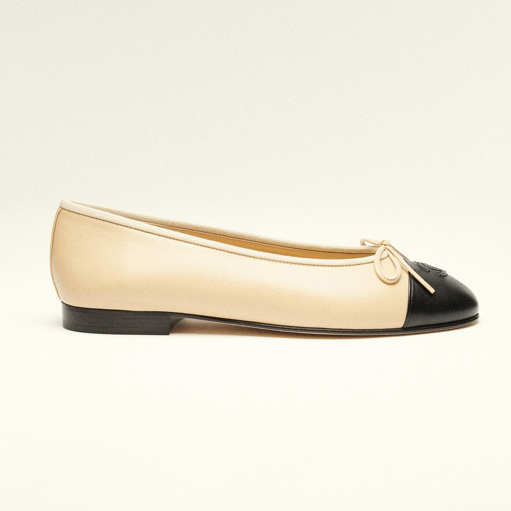 CC Women's Four Seasons Simple Solid Color Single Shoes Ballet Shoes Retro Calfskin Flat Shoes Round Head Casual Shoes #77859