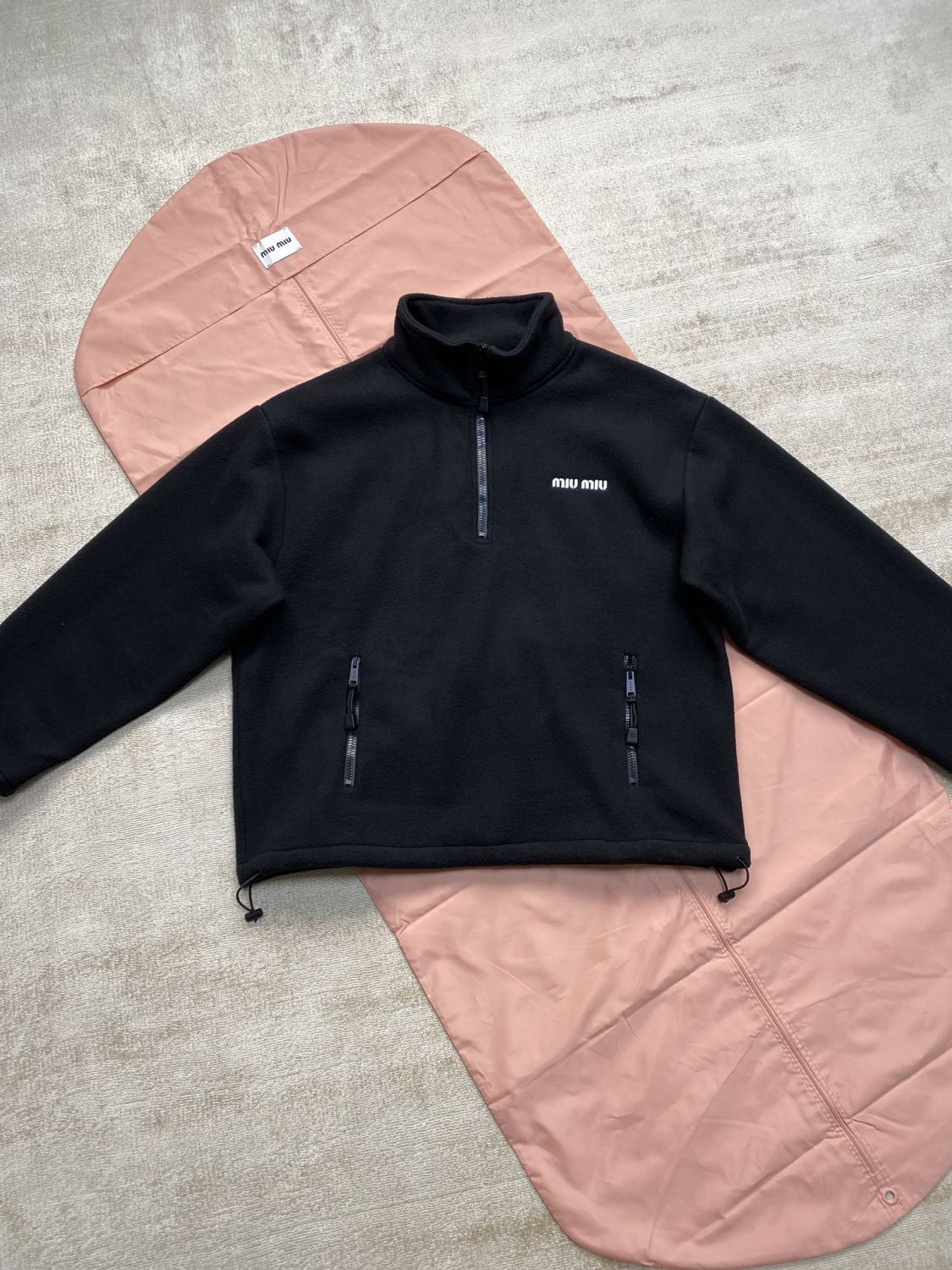 Women's Spring and Autumn Logo Letter Fleece Half Zip High Neck Long Sleeve Sweatshirt Pullover #73186