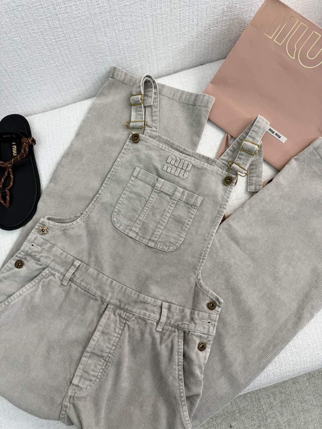 Women's Summer Solid Color Logo Letter Embroidery Cotton Pocket Back Sleeveless Jumpsuit Pants #73413