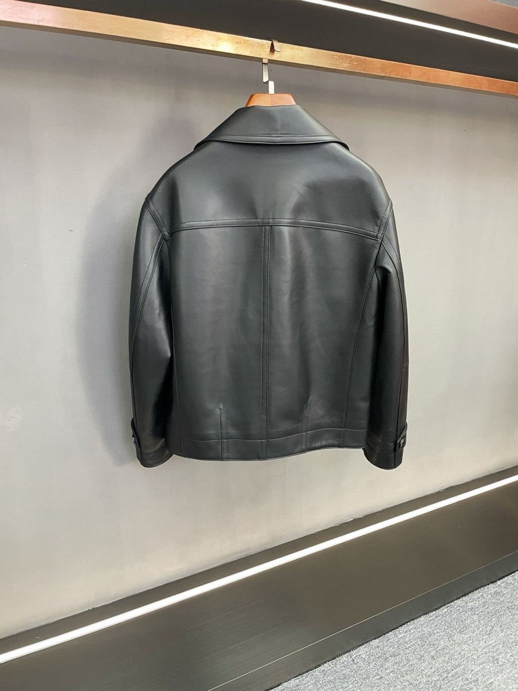 Men's 2025FW New Zealand Sheepskin Leather Jacket Double-breasted Bomber Jacket #194116