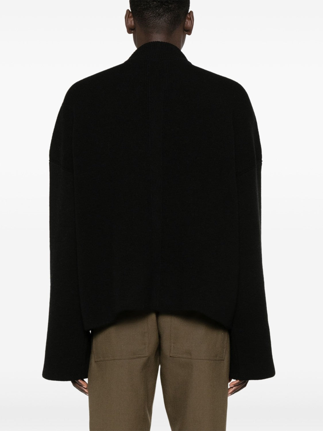 Rick Owens Men's Spring. Fall And Winter Half Turtleneck Letter Jacquard Black Knit Long Sleeve Wool Sweater Ngvp #9438
