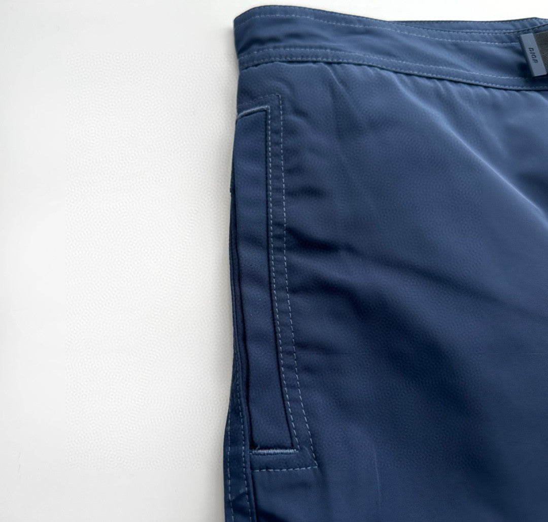 Men's Summer Solid Color Mid-Rise Buttoned Casual Polyester Shorts Pants #98883