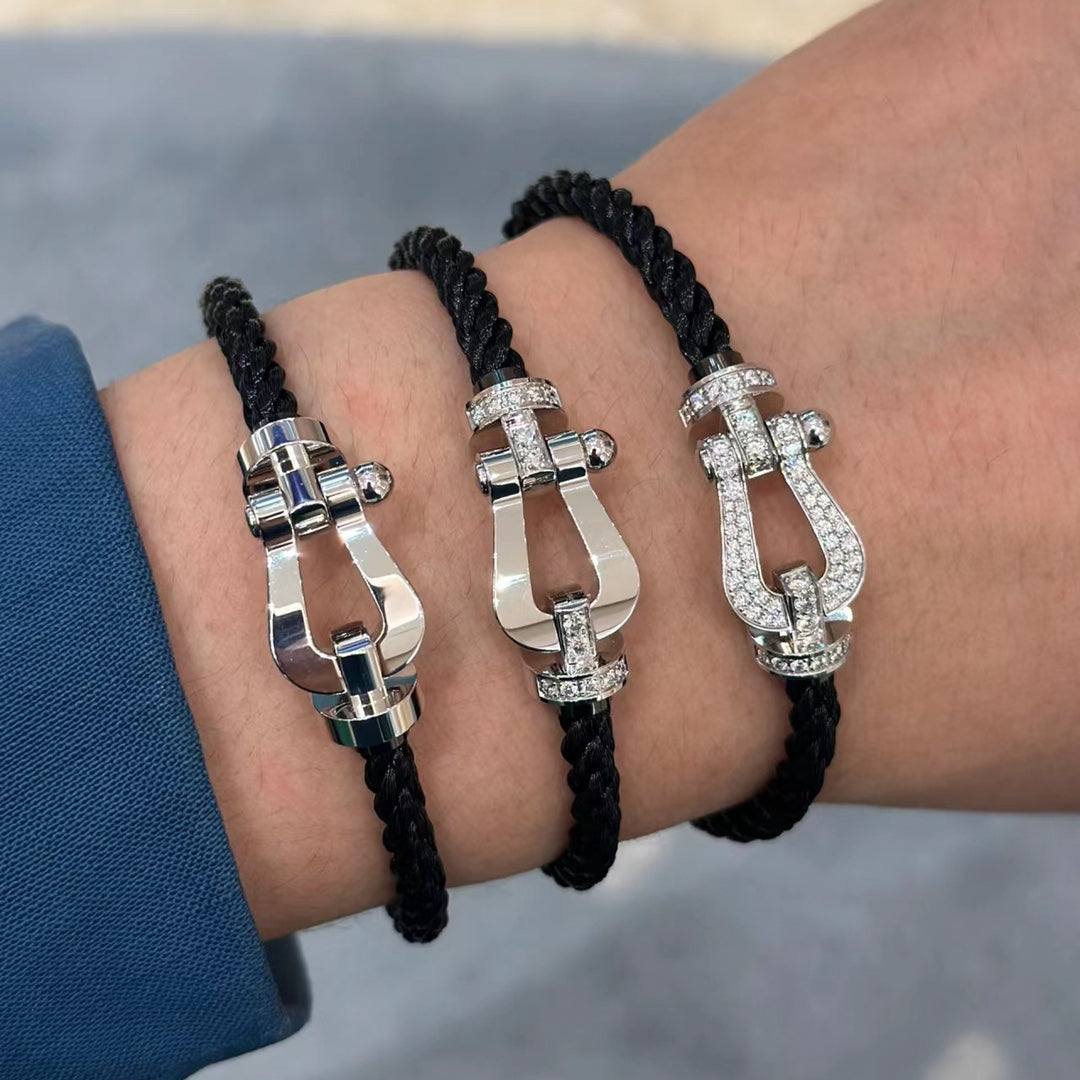 FRED Men Women Solid Color Metal Bracelet Trend High Street Cool Titanium Bracelet Jewelry #73171