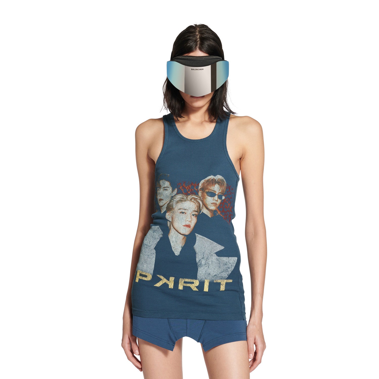 Women's Summer High Street PP KRIT Round Neck Sleeveless Solid Color Cotton Plain Knit Stretch Vest Style Top Ngvp #1769