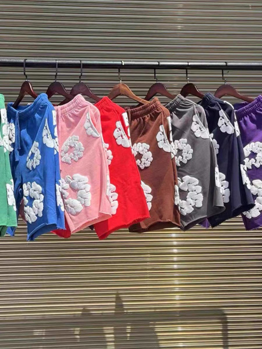 Denim Tears Men Women Spring Summer Trend High Street Kapok Flower Casual Cotton Loose Shorts Fashion Pants Ngvp #8876