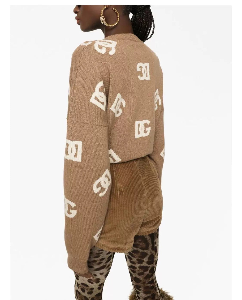 Women's Spring and Autumn Khaki Wool Crew Neck Sweater Pullover #72659