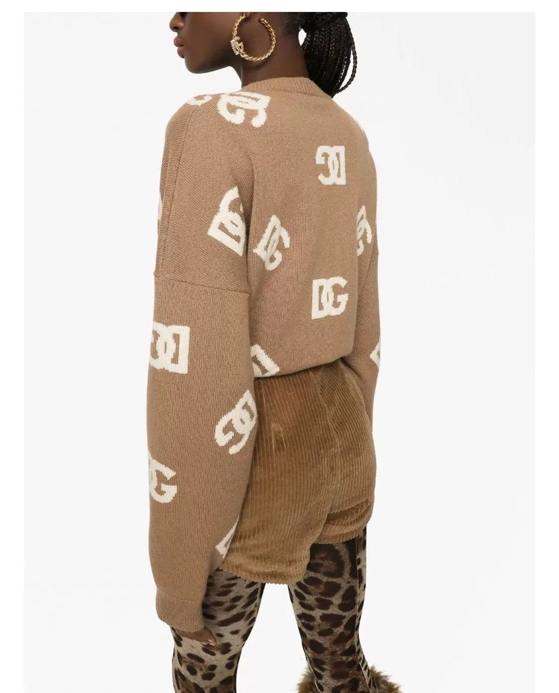 Women's Spring and Autumn Khaki Wool Crew Neck Sweater Pullover #72659