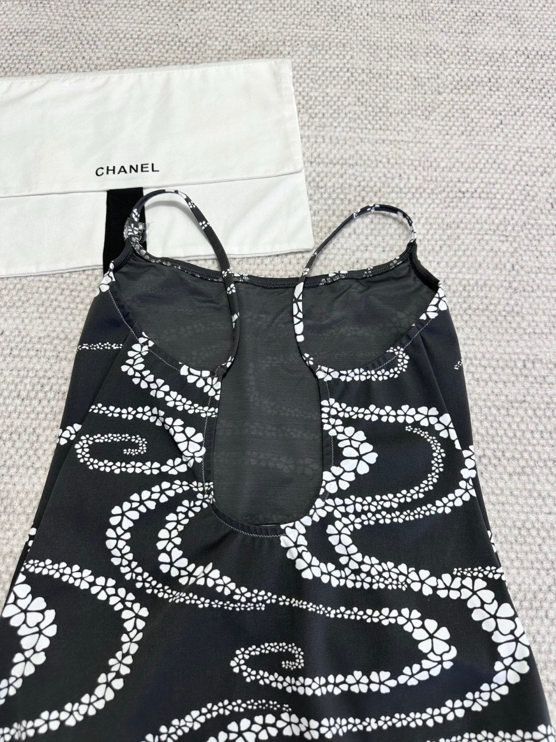 Women's Summer Black and White Printed Stretch Plain Knit One-Piece Swimsuit #77253