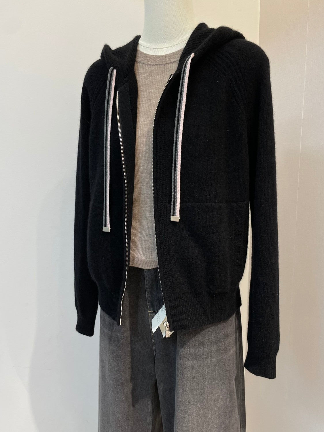 Women's Spring And Autumn Fashion Casual Knitted Drawstring Hooded Suit Long Pants Long Sleeve Solid Color Cashmere Sweater Ngvp #8772