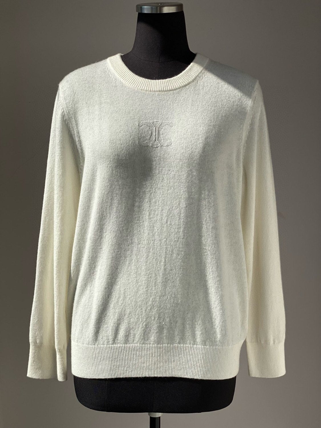 Women's Spring And Summer Solid Color Round Neck Cashmere Knit Sweater #74482