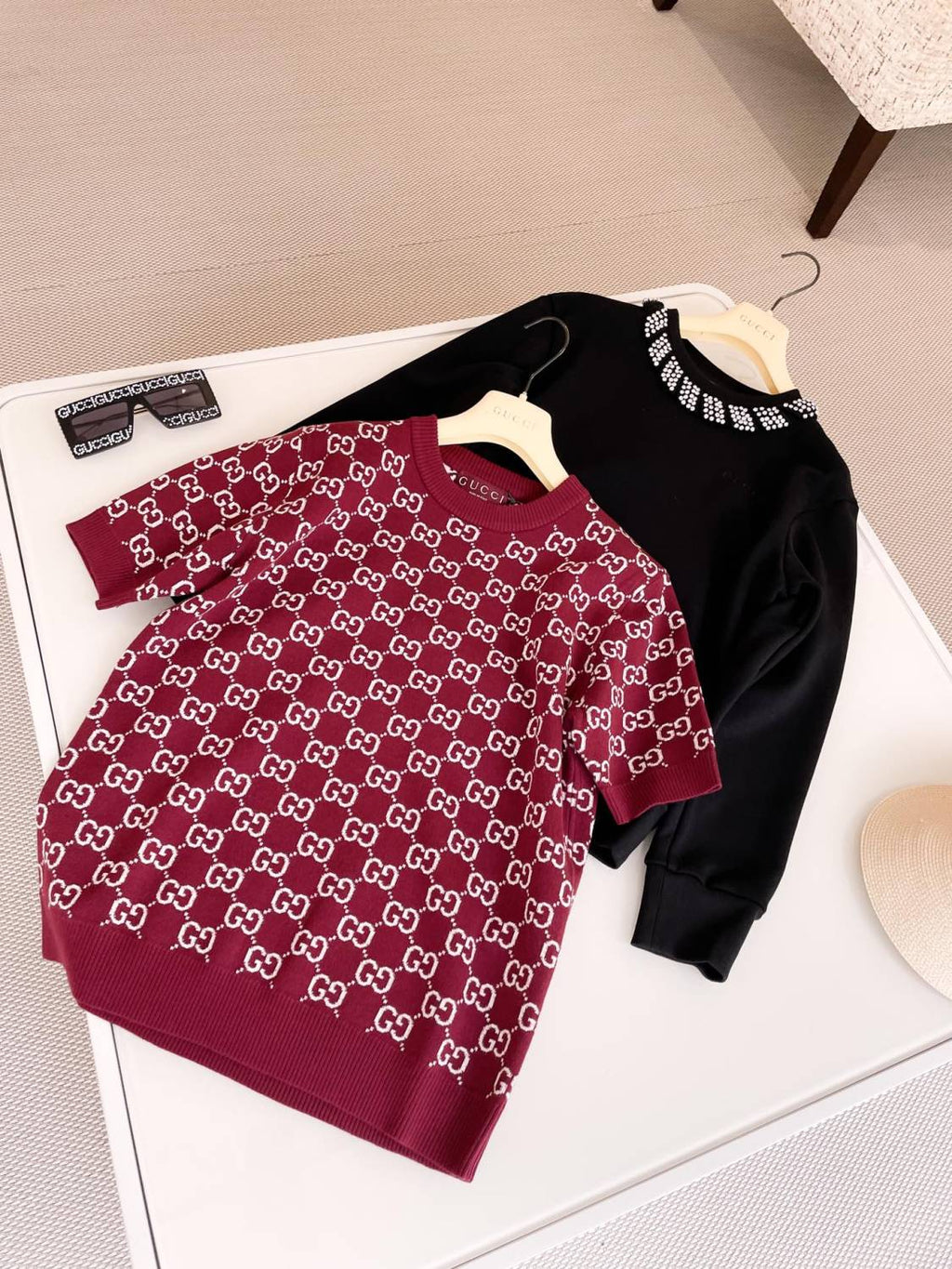 Spring Women's Monogrammed Reversible Crew Neck Short Sleeve Knit T-Shirt #73984