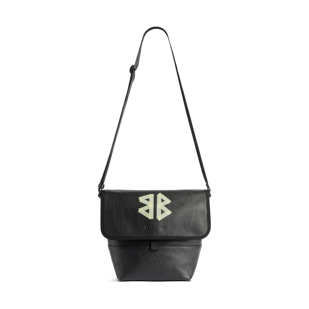 Men's Letter Print Black Calfskin Single Shoulder Crossbody Bag Bags #77712