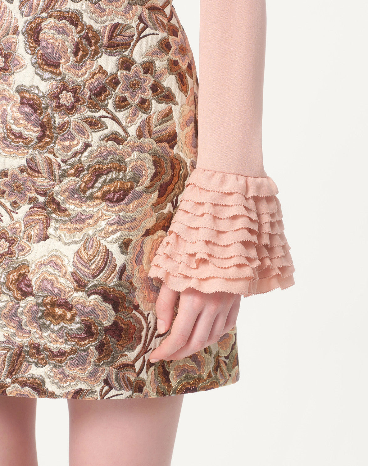 Women's Spring Pink Ruffled Lapel Single-breasted Silk Shirt  Fashionable Temperament Elegant Blouse Ngvp #9913